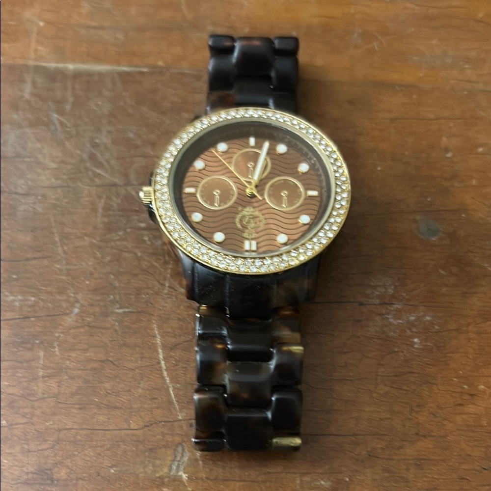 Michael Kors Tortoise Shell Watch with Gold Accents